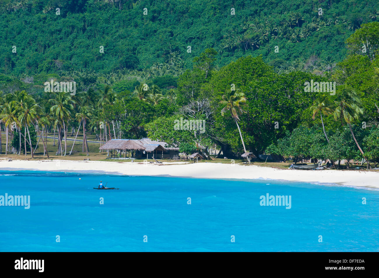 Spiaggia di sabbia bianca, Porto Orly, Espiritu Santo, Sanma Provincia, Vanuatu Foto Stock