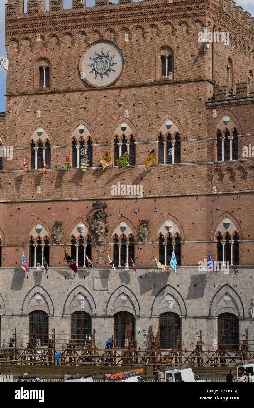 Palazzo Pubblico (Municipio), il Campo a Siena, Toscana, Italia Foto Stock