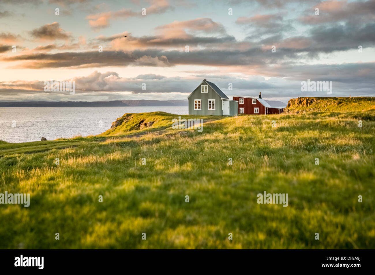 Flatey Island è una piccola isola nel Breidafjordur Western Islanda, occupata principalmente in estate. Foto Stock