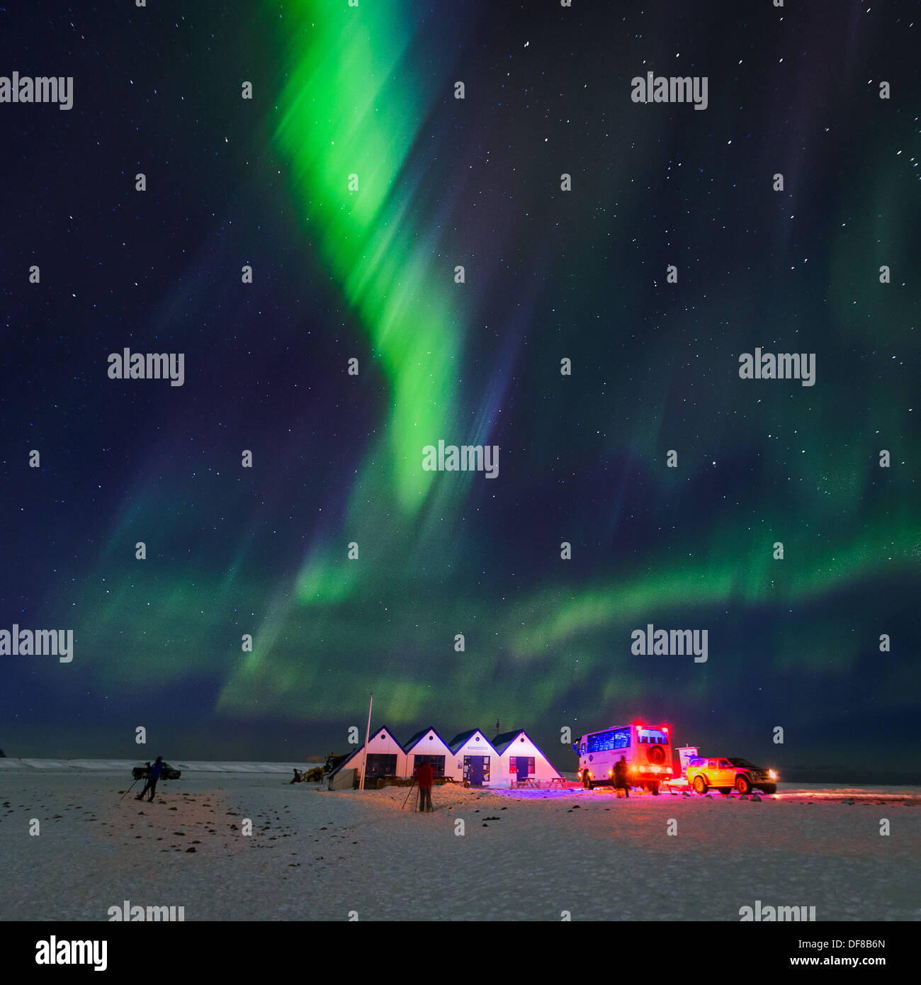 Aurora Boreale o luci del nord, Islanda Foto Stock