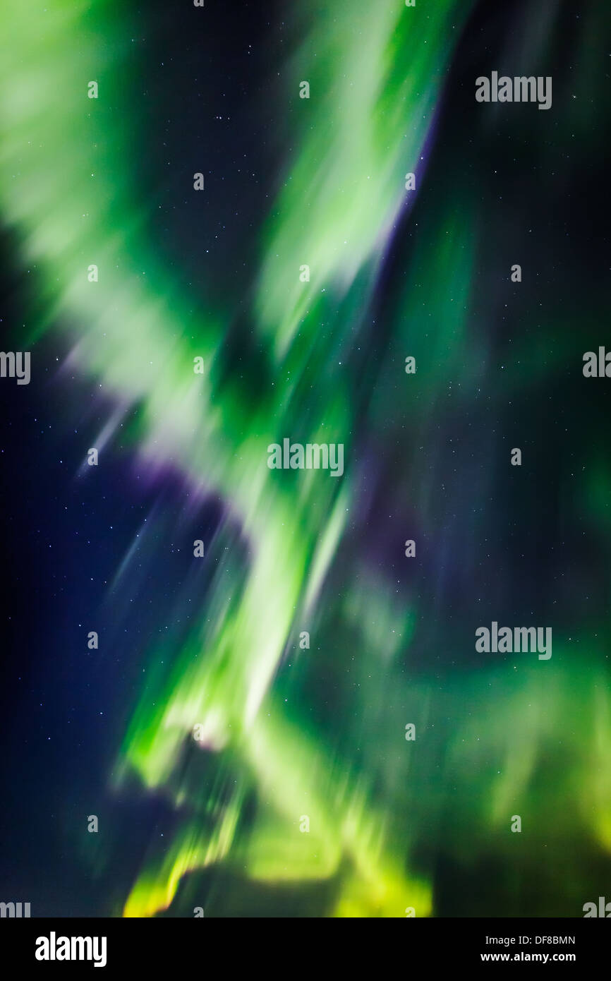 Aurora Boreale o luci del nord, Islanda. Foto Stock