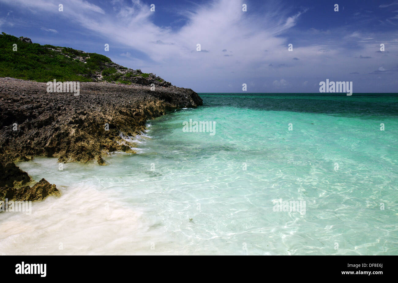 Giocare a Pilar, una delle migliori spiagge della Cuba - Cayo Guillermo Cuba Foto Stock