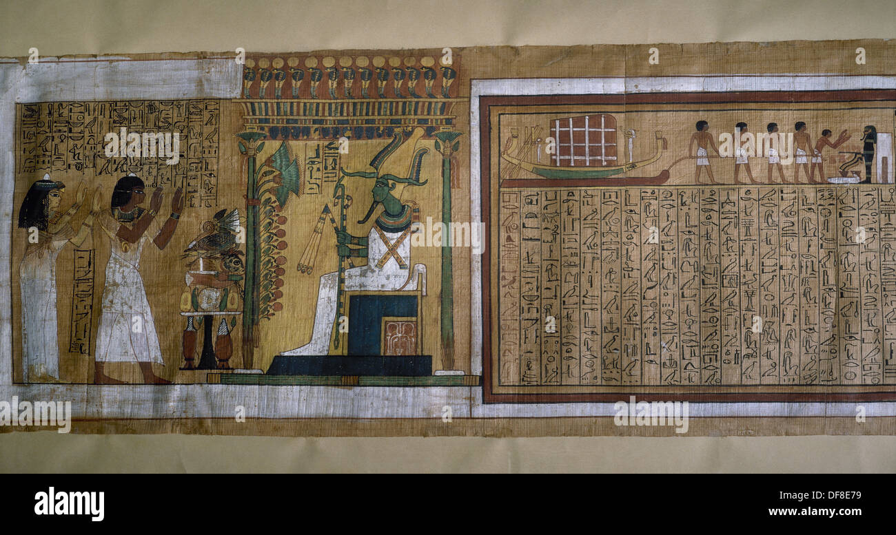 L'Egitto. Libro dei Morti. Dalla tomba del regio architetto Kha (Deir el-Medina). 1400 BC. Xviii dinastia. Nuovo Regno. Foto Stock