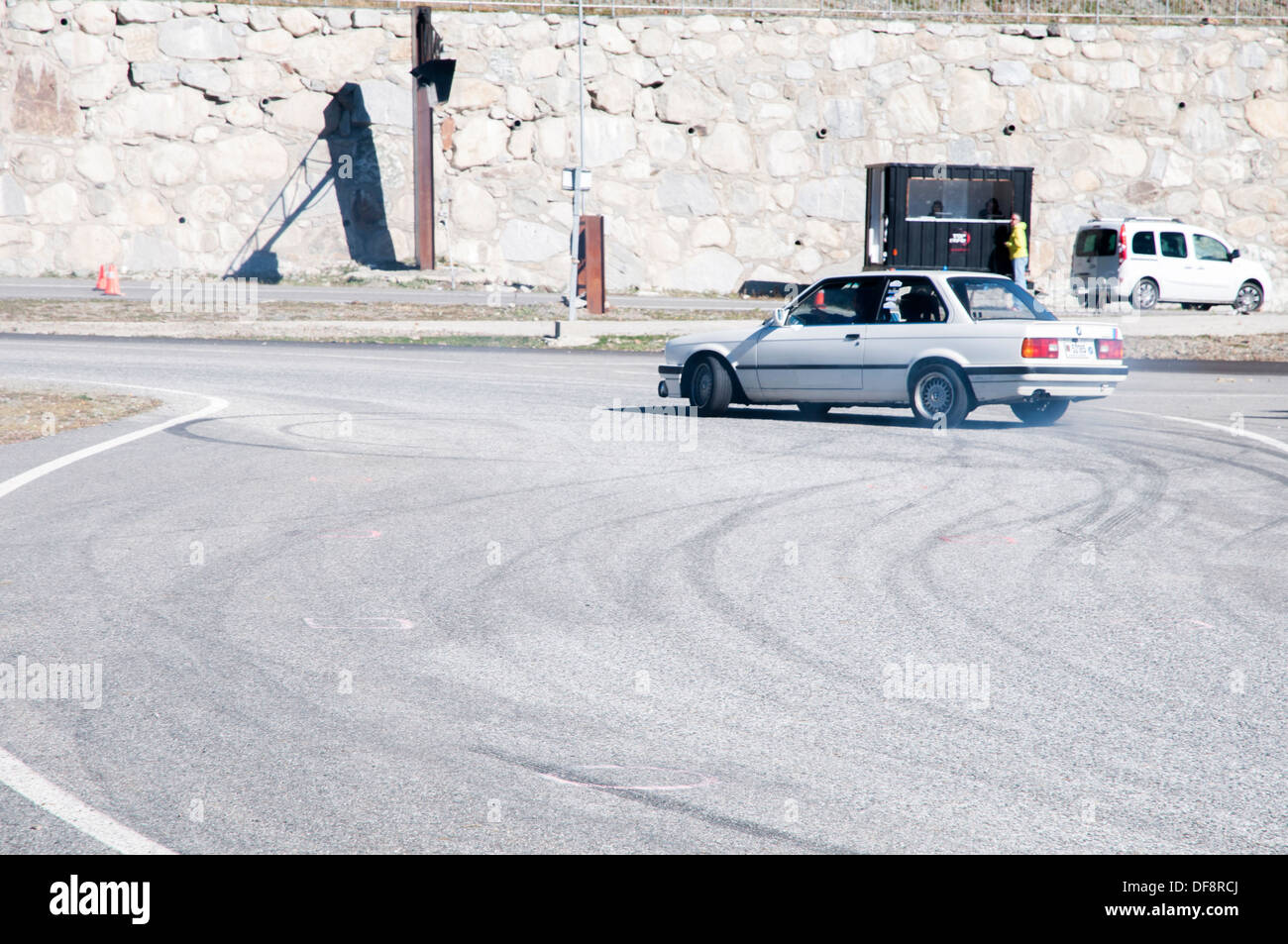 Drift racing la concorrenza nel Principato di Andorra La Vella Foto Stock