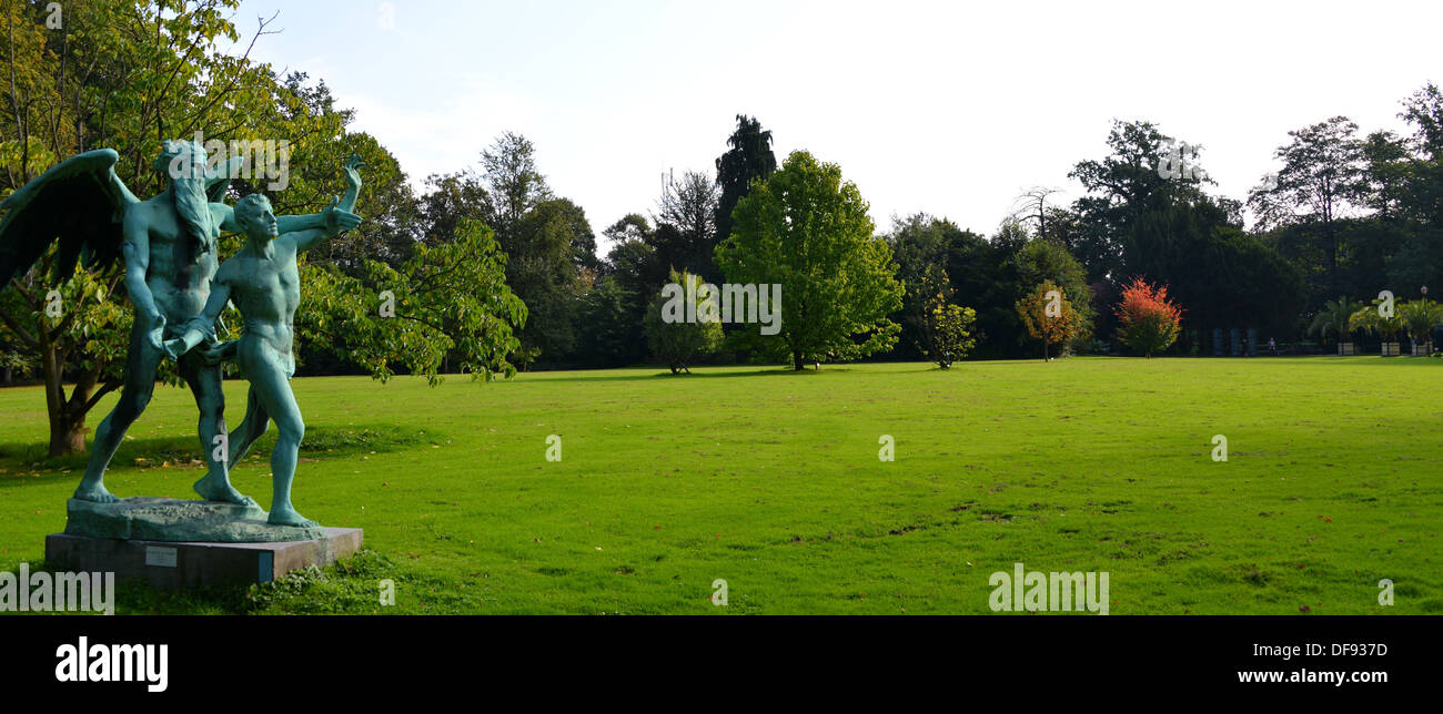 Paesaggio con scultura in Meise Foto Stock