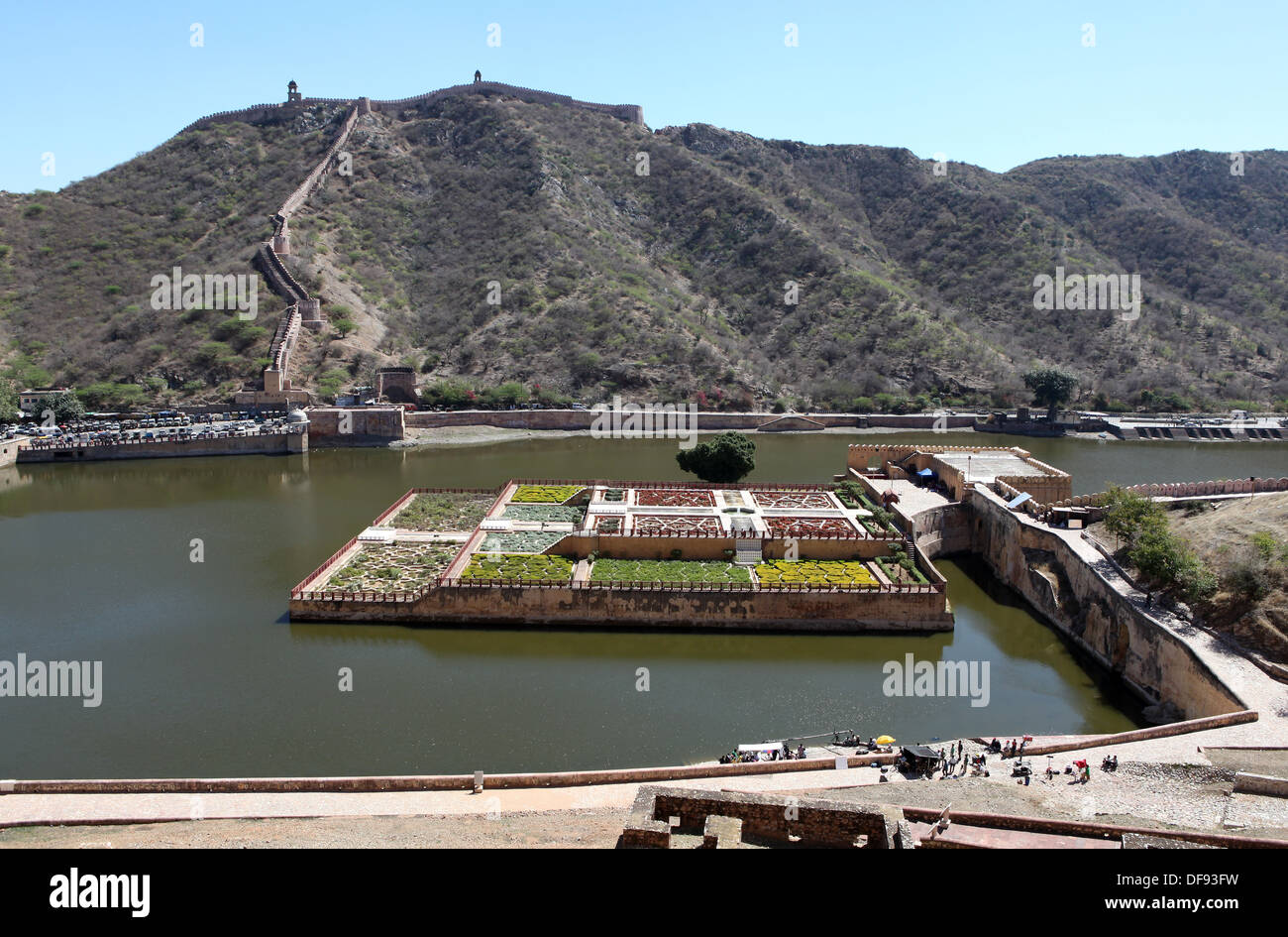 Kesar Kyari Bagh giardini, Fort Amber vicino a Jaipur, Rajasthan, India, Asia. Foto Stock