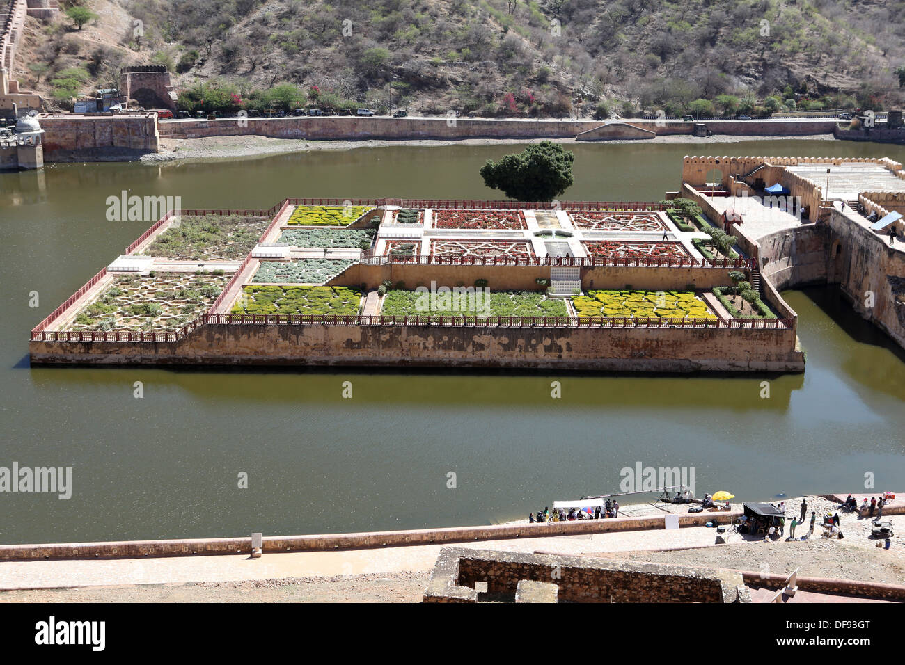 Kesar Kyari Bagh giardini, Fort Amber vicino a Jaipur, Rajasthan, India, Asia. Foto Stock