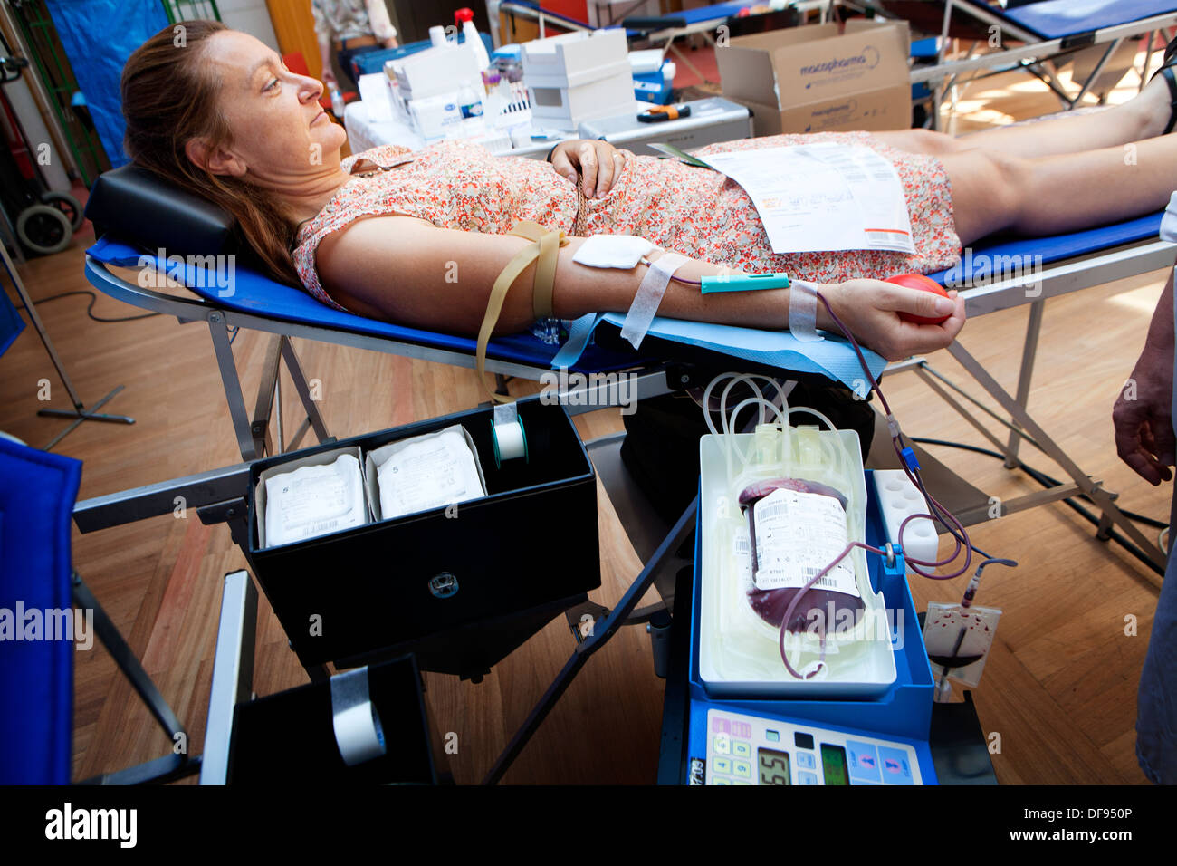 DONAZIONE DI SANGUE Foto Stock