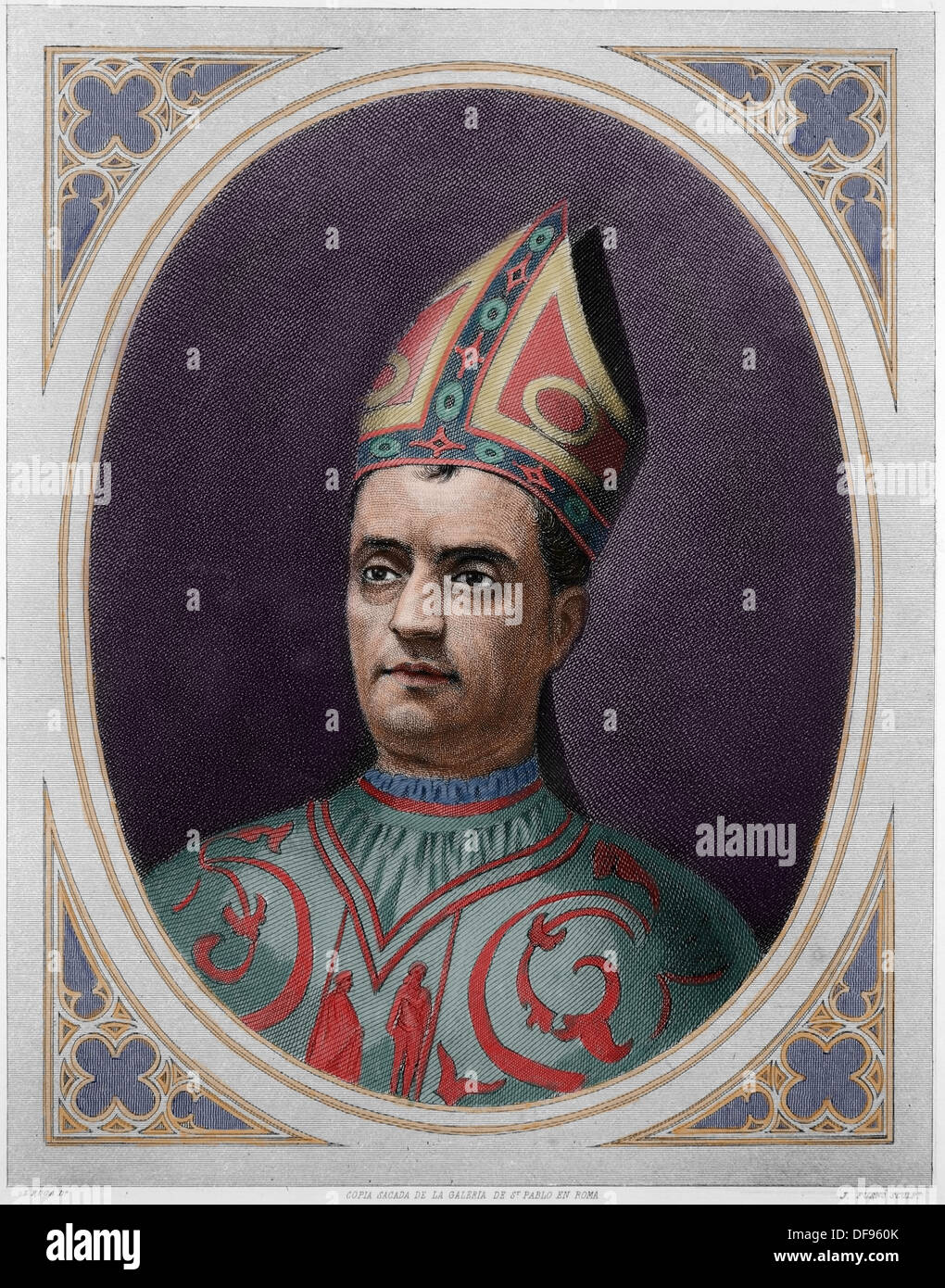 Antipapa Giovanni XXIII. Baldassarre Cossa (1370 - 1419) fu Papa Giovanni XXIII (1410-1415) durante lo scisma occidentale. Incisione. Foto Stock