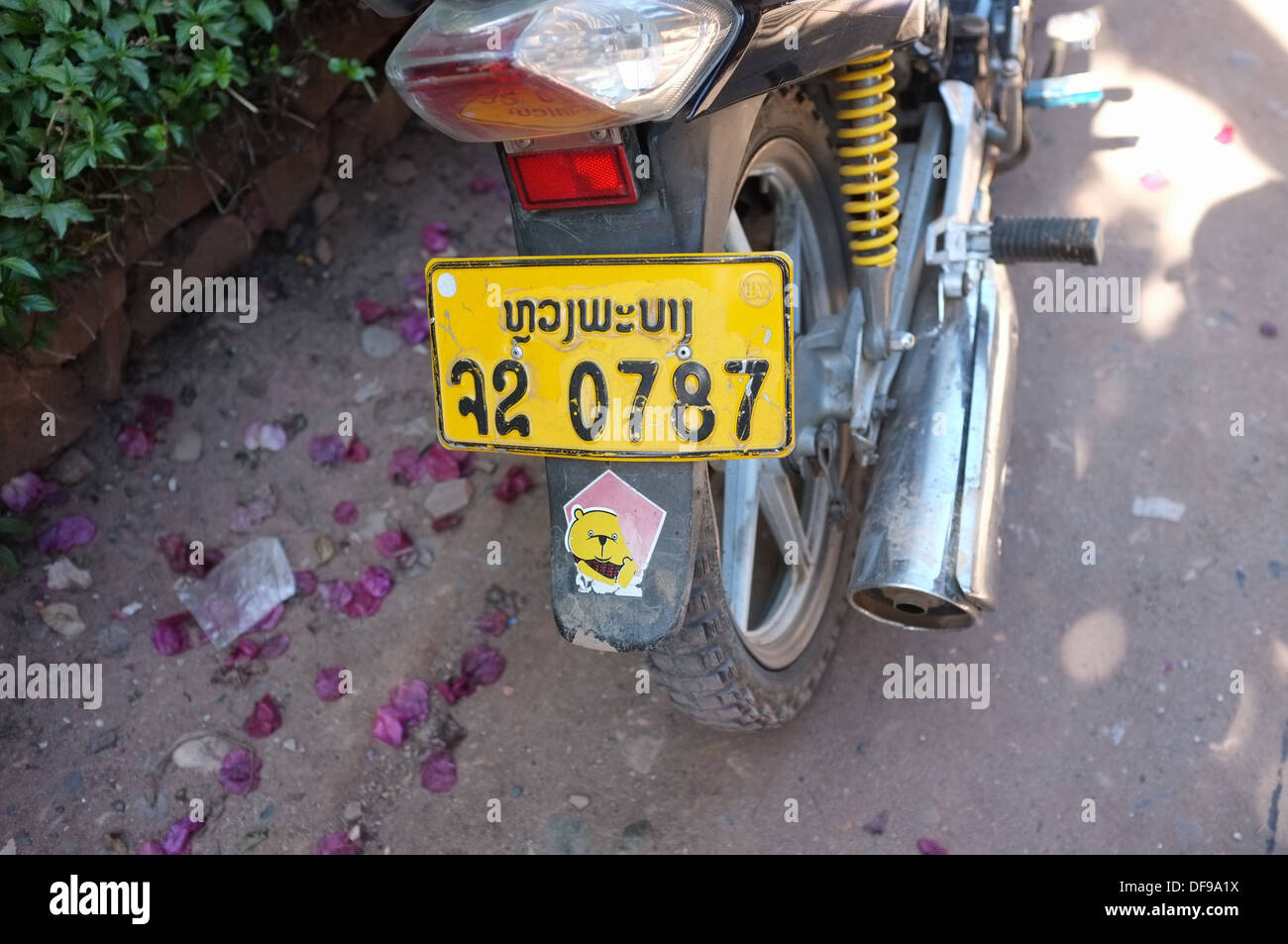 Moto targa, Laos Foto Stock