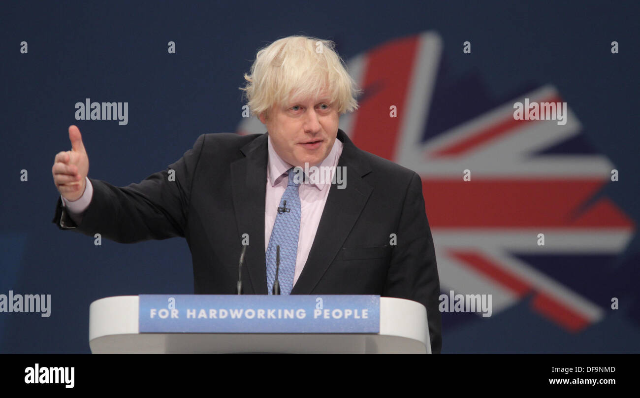 BORIS JOHNSON SINDACO DI LONDRA 01 ottobre 2013 Manchester Central Manchester Inghilterra England Foto Stock