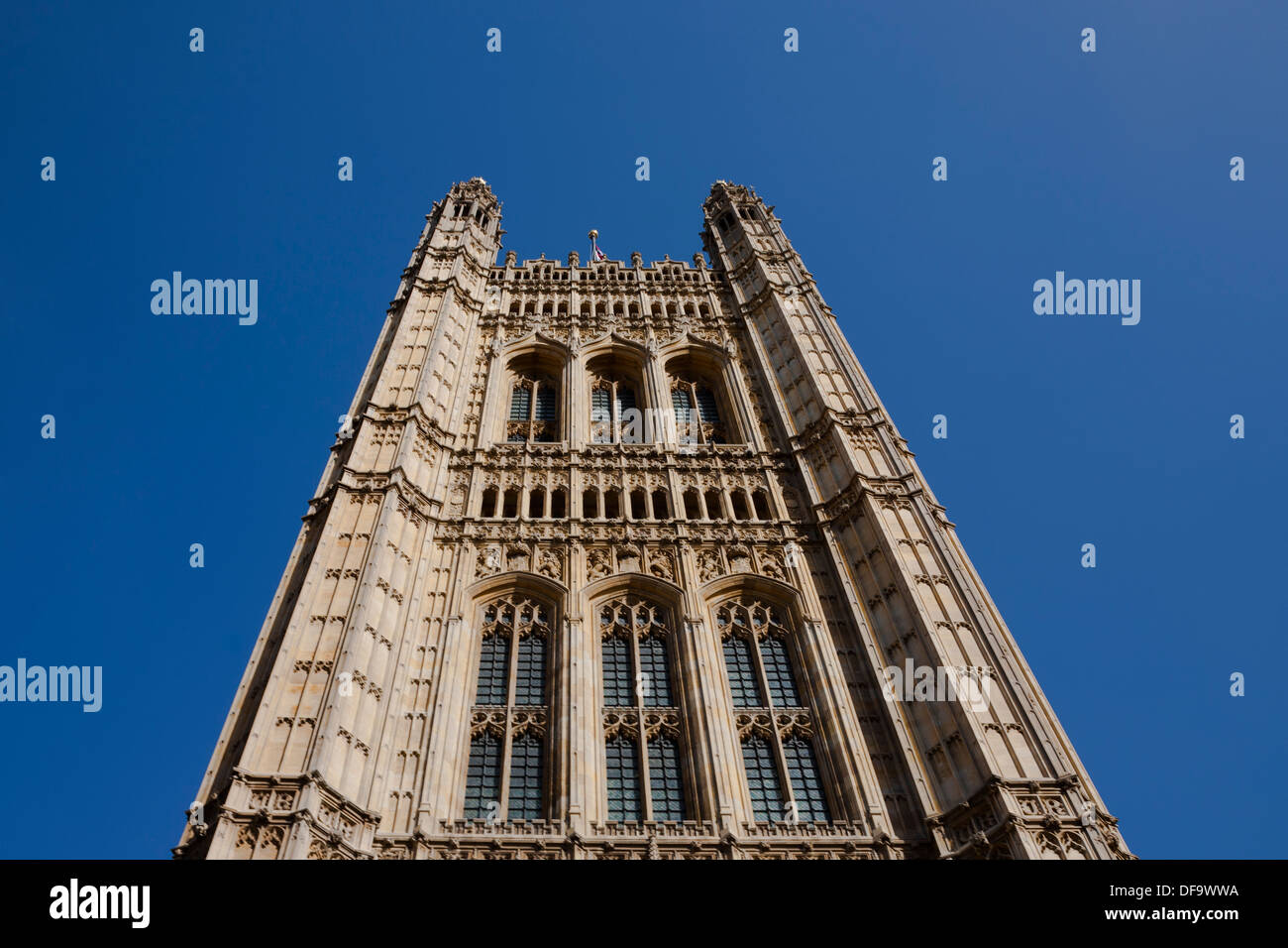 Victoria torre, le Case del Parlamento, Westminster, Londra, Regno Unito, GB. Foto Stock