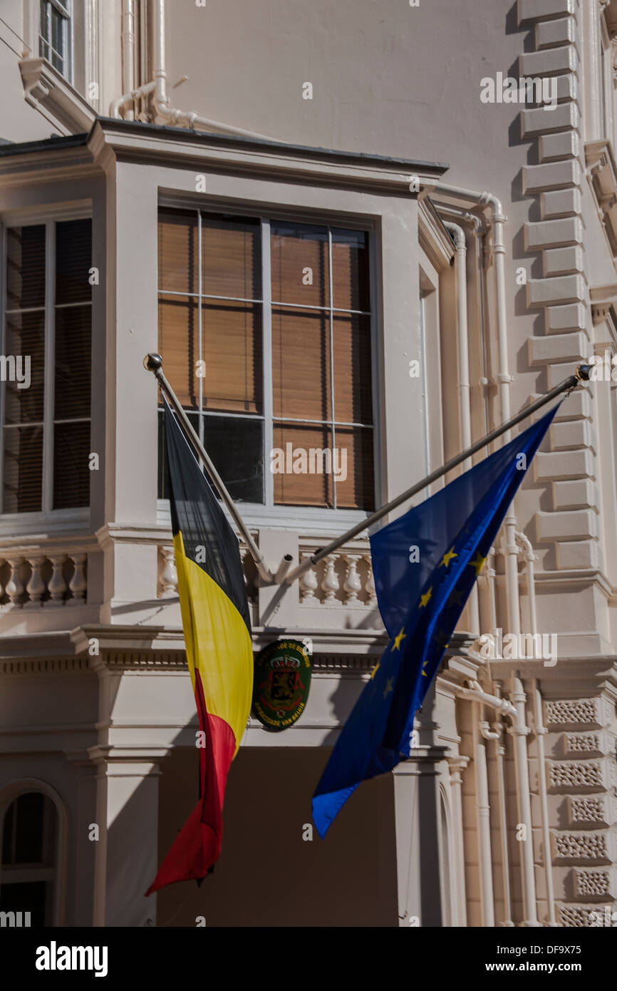 Belgio Ambasciata, Grosvenor Crescent, Londra, Regno Unito, GB Foto Stock