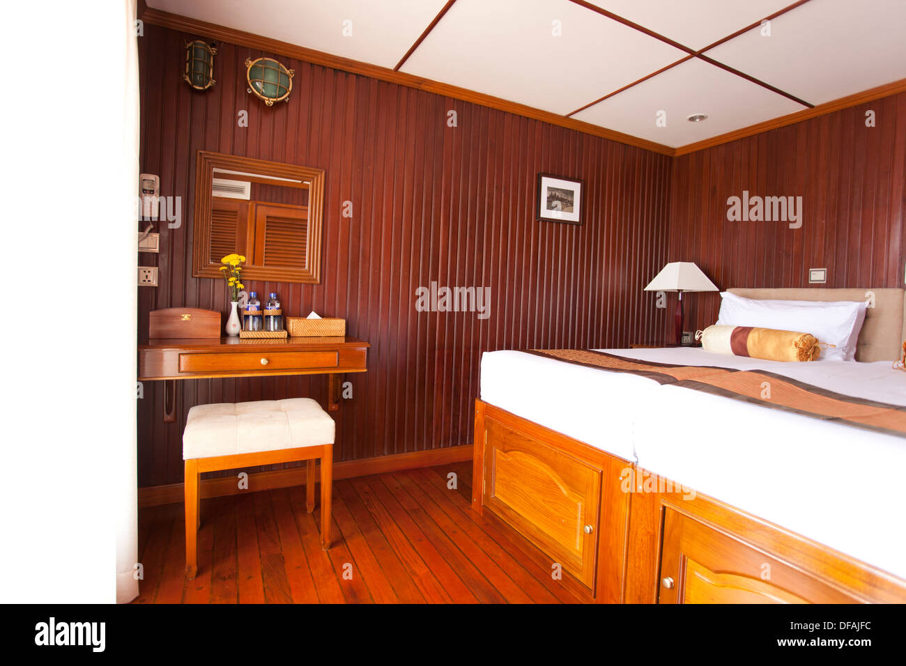 Pandaw fiume nave da crociera, interno Foto Stock