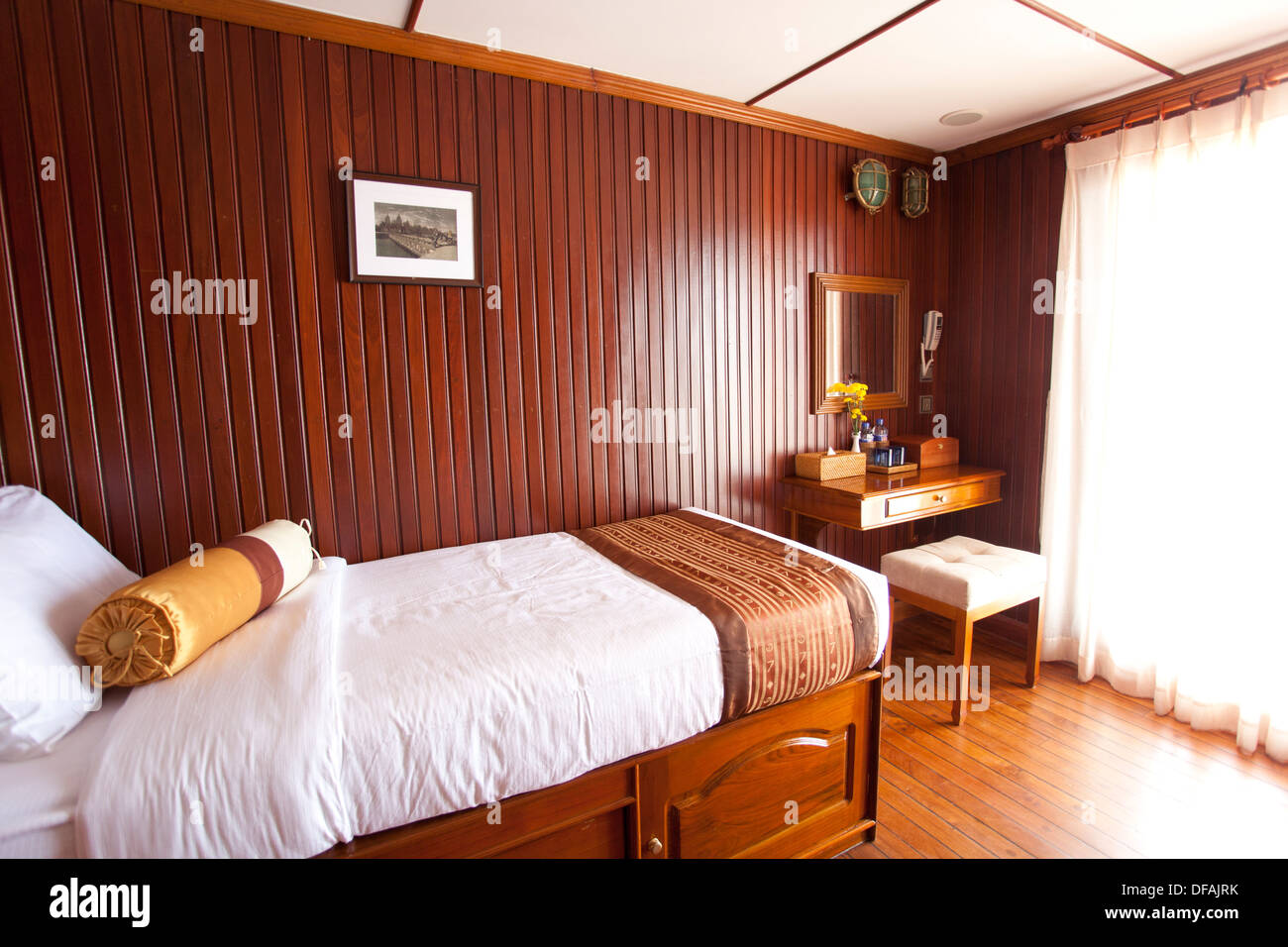 Pandaw fiume nave da crociera, interno Foto Stock