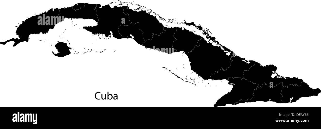 Mappa di Cuba nero Foto Stock