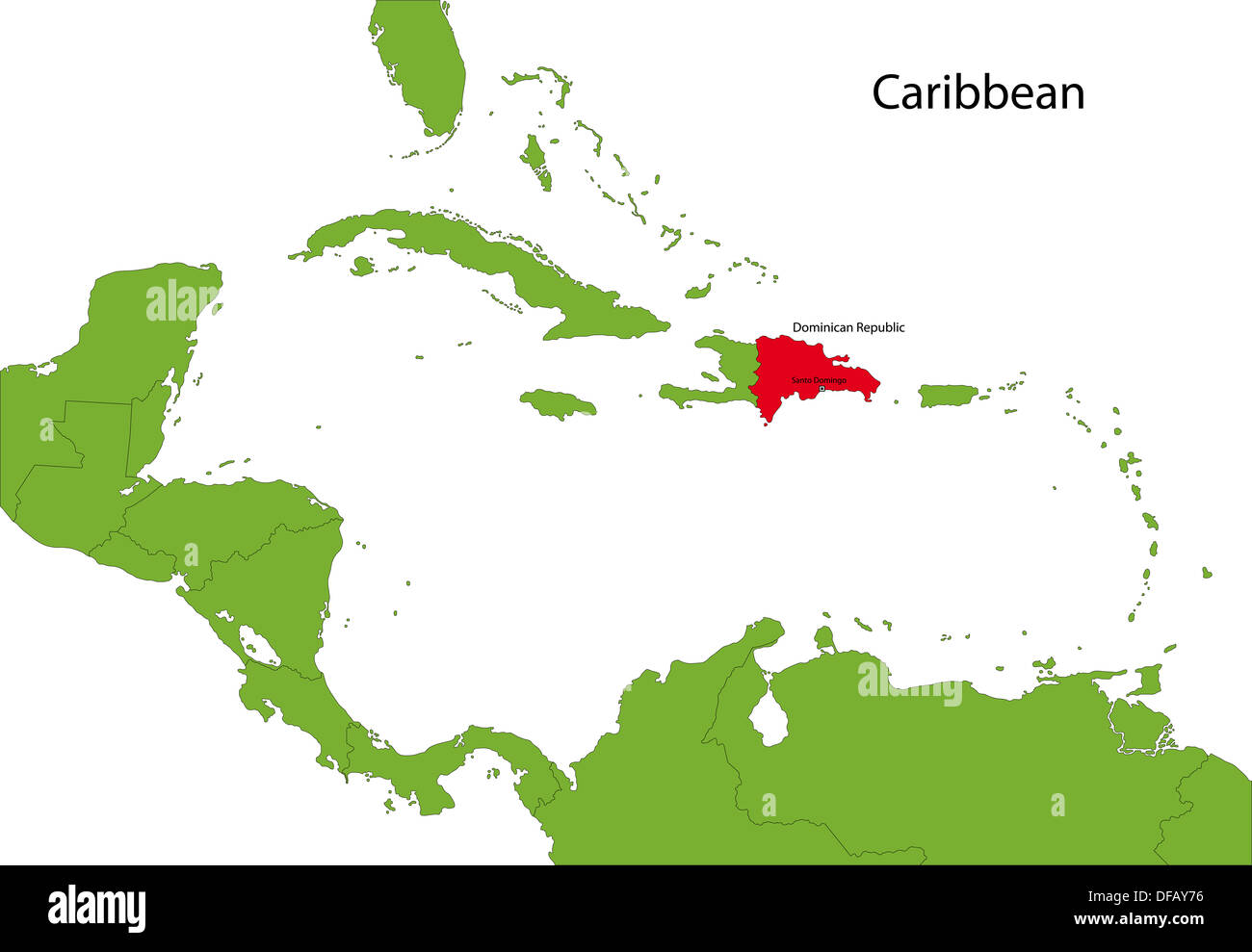 Repubblica Dominicana mappa Foto Stock