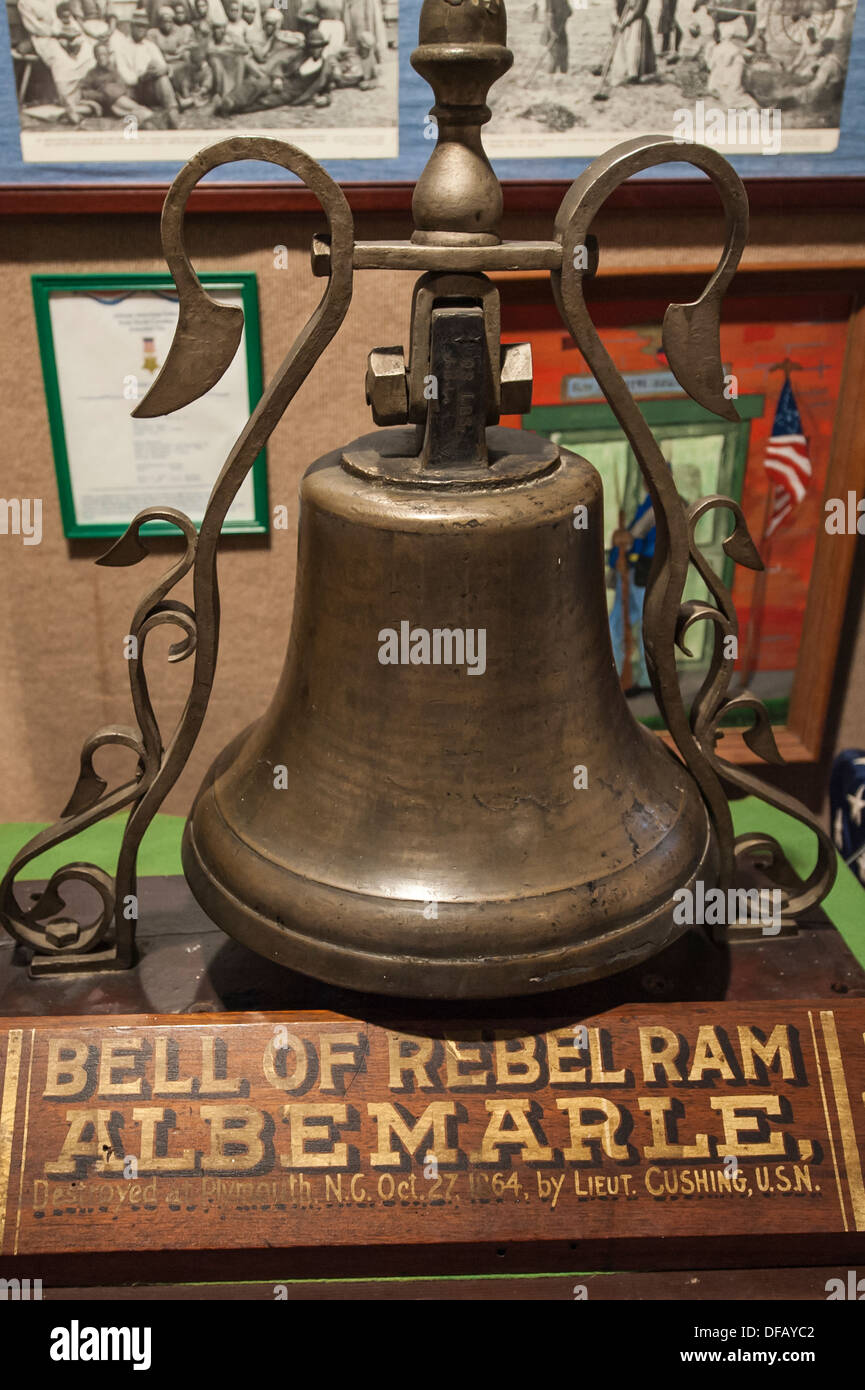 Albemarle campana guerra civile presentano al porto O'Plymouth Roanoke Museo del Fiume Plymouth North Carolina, USA. Foto Stock