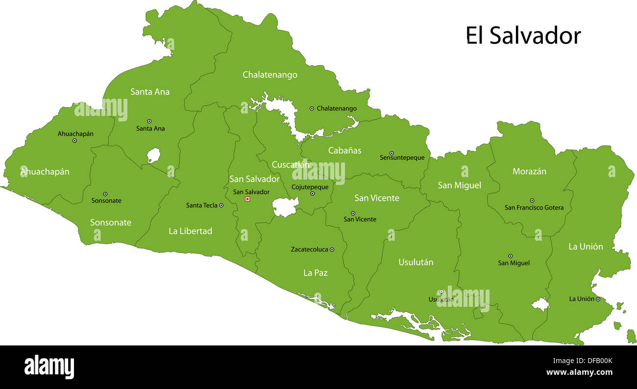 Green El Salvador mappa Foto Stock