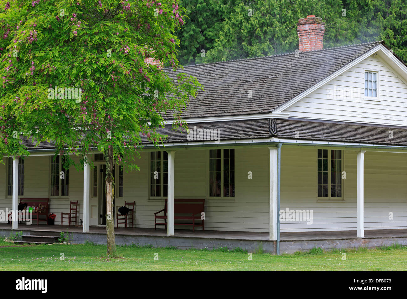 Fort Nisqually in Point Defiance Park,Tacoma,Stato di Washington,USA Foto Stock