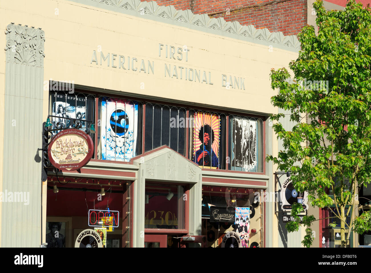 Musica Taylor Street,Port Townsend,Puget Sound, nello Stato di Washington, STATI UNITI D'AMERICA,l'America del Nord Foto Stock