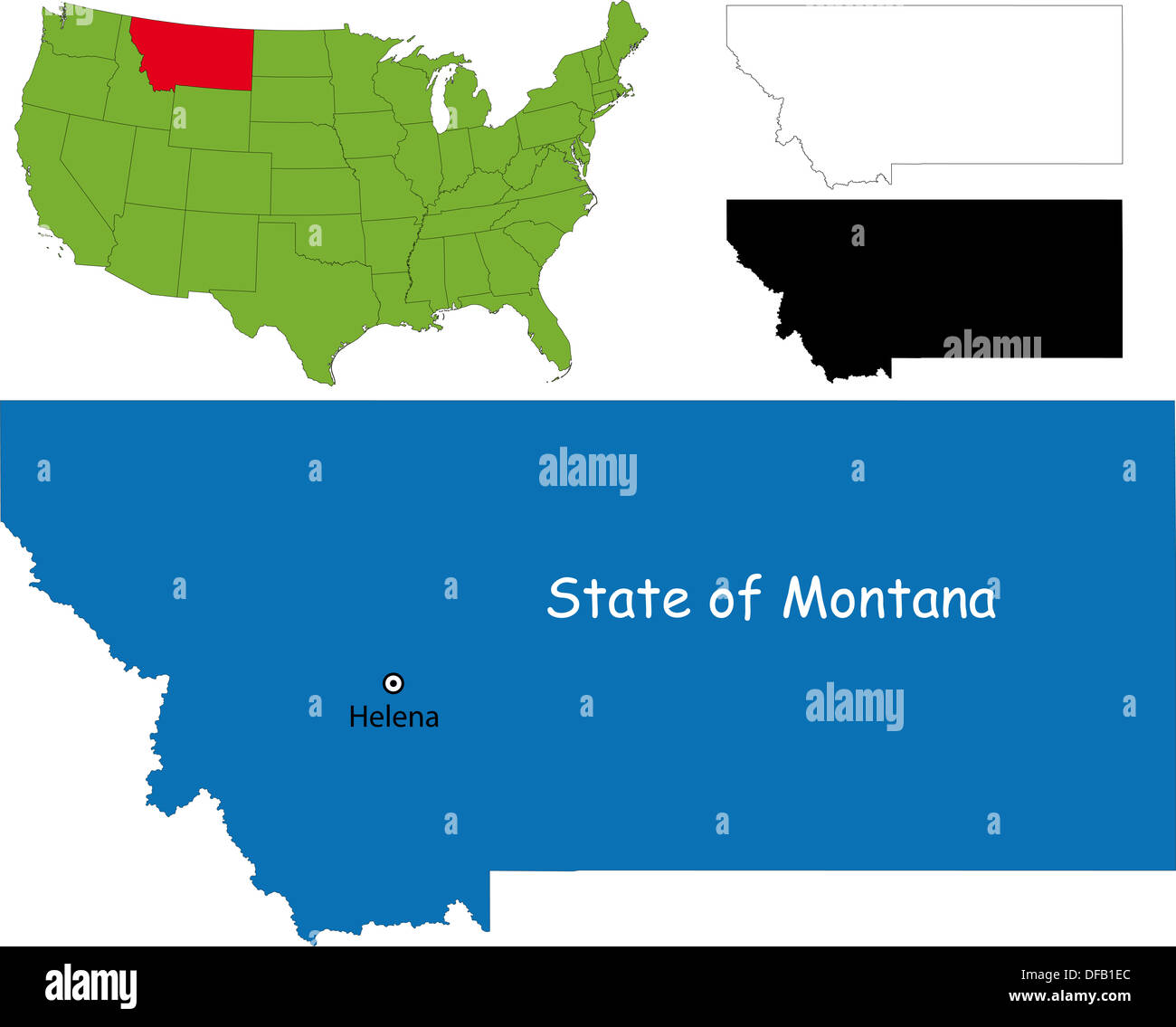 Mappa di Montana Foto Stock