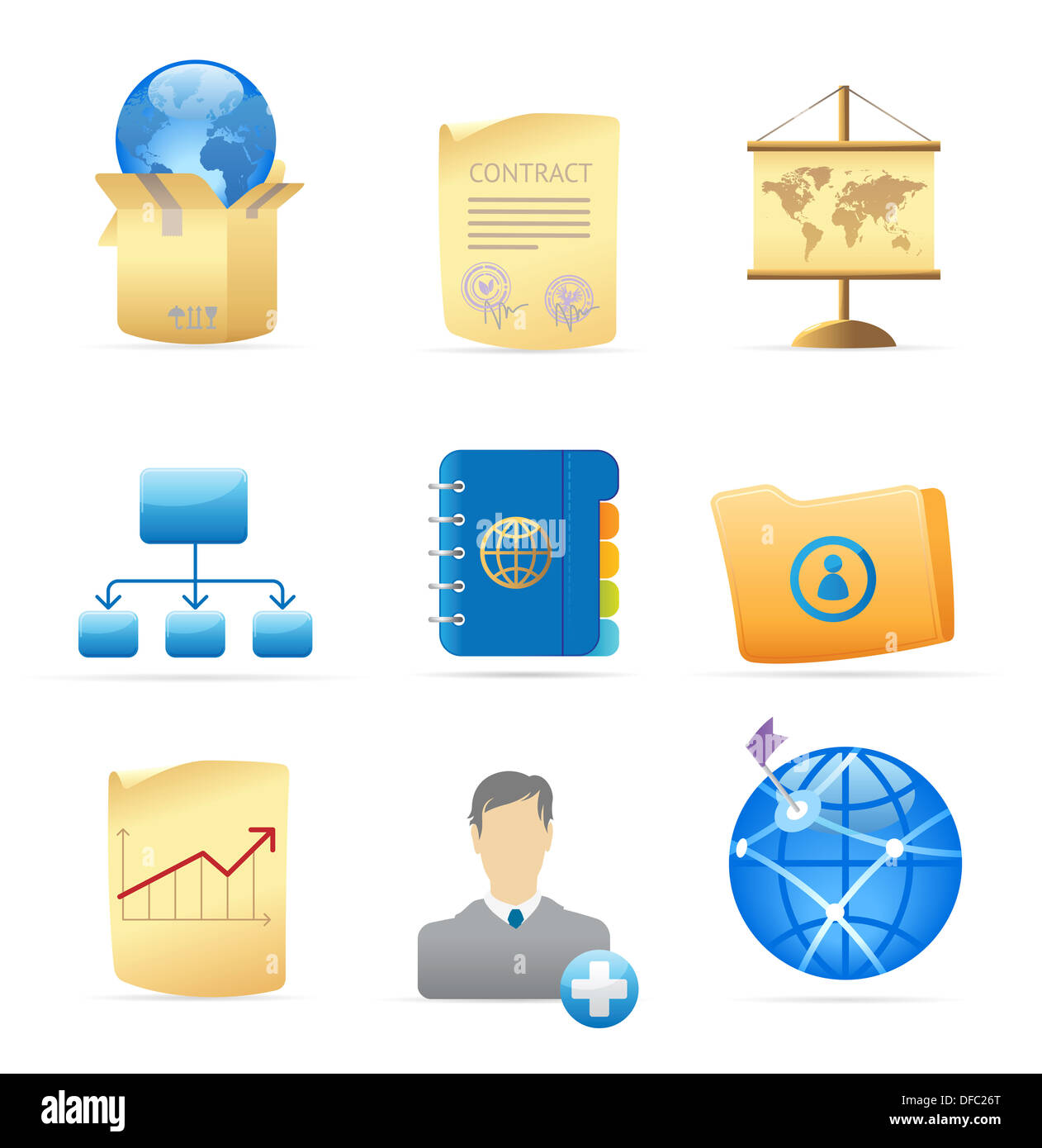 Icone per business metafore e simboli. Foto Stock