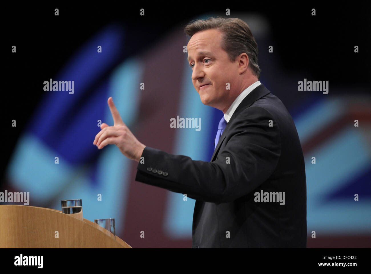 DAVID CAMERON MP IL PRIMO MINISTRO 02 ottobre 2013 Manchester Central Manchester Inghilterra England Foto Stock