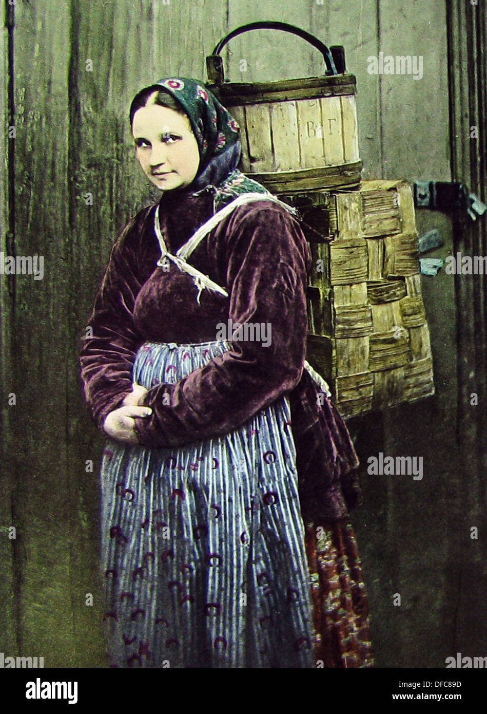 Aringa russo venditore pre-1900 Foto Stock