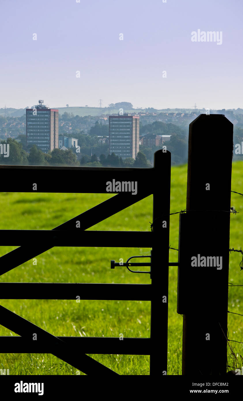 A sud di Belfast sobborghi e la campagna di cintura verde che si affaccia Belvoir e Newtownbreda Foto Stock