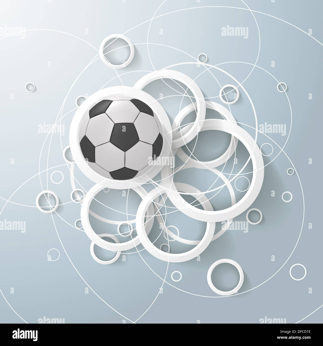 Illustrazione del calcio con il vettore e anelli Foto Stock