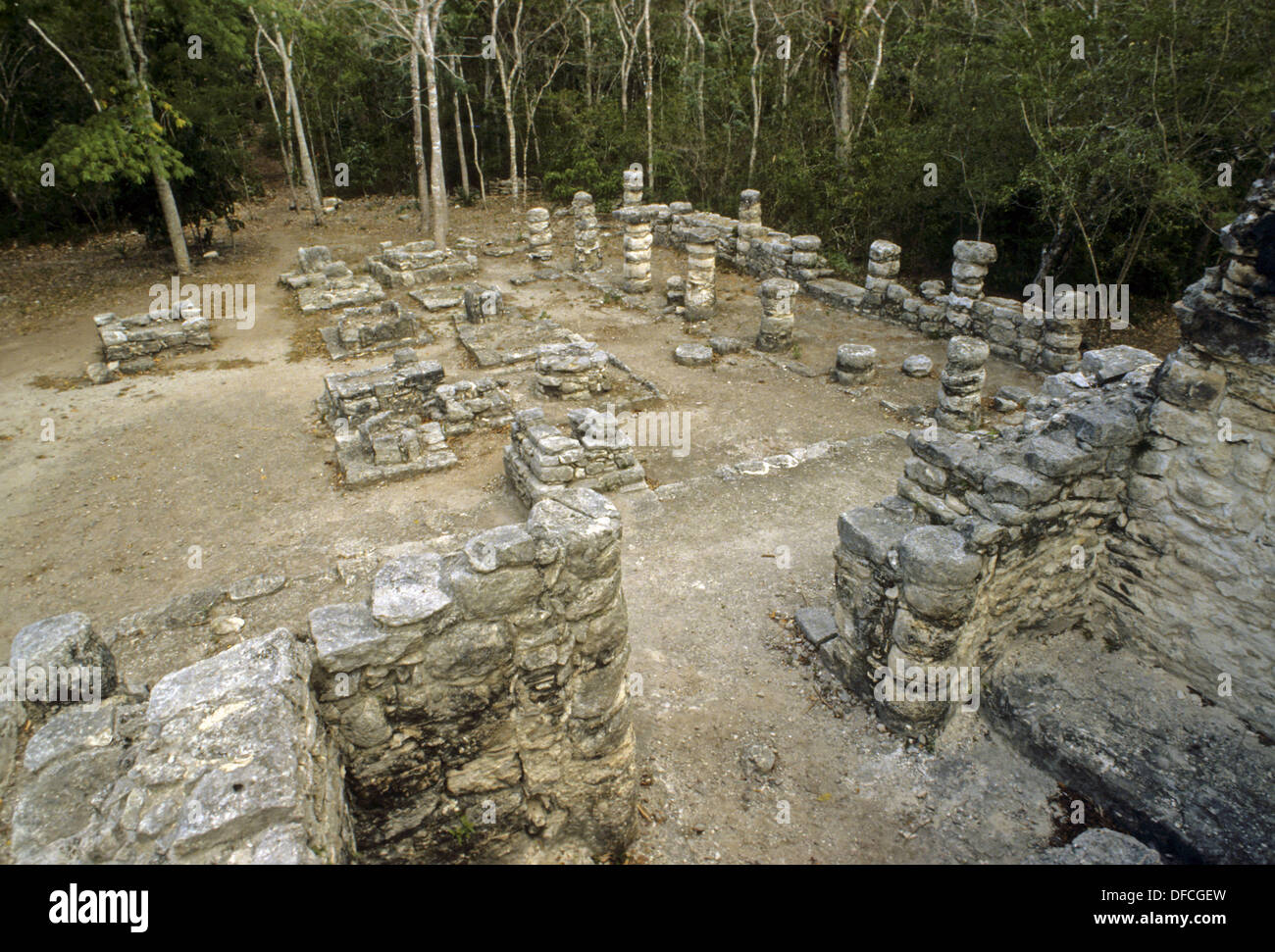 Coba, rovina della città dell'precolombiana civiltà Maya. Quintana Roo, Messico Foto Stock