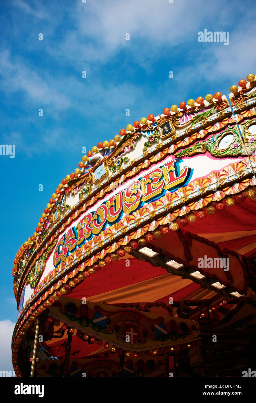 Giostra vittoriano Fairground Ride. Foto Stock