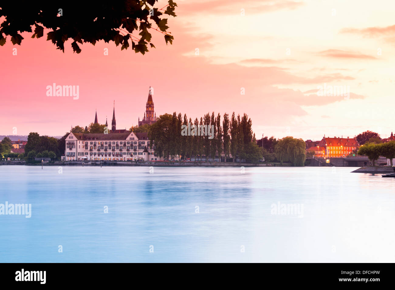 Germania, Baden Wuerttemberg, costanza, la vista del lago di Costanza Foto Stock