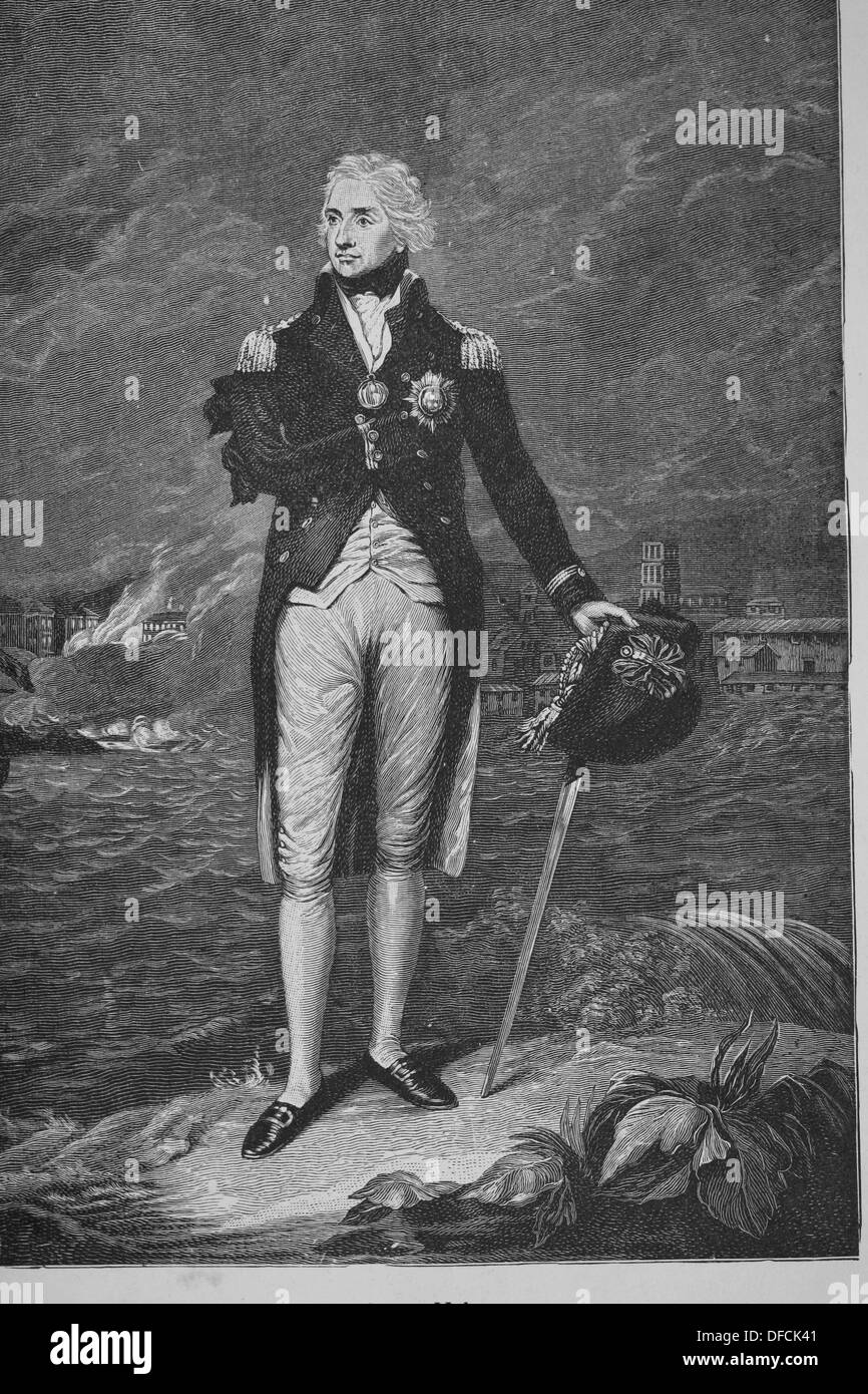 Horatio Nelson (1758 - 1805). Bandiera britannica officer famoso per il suo servizio nella Royal Navy. Foto Stock