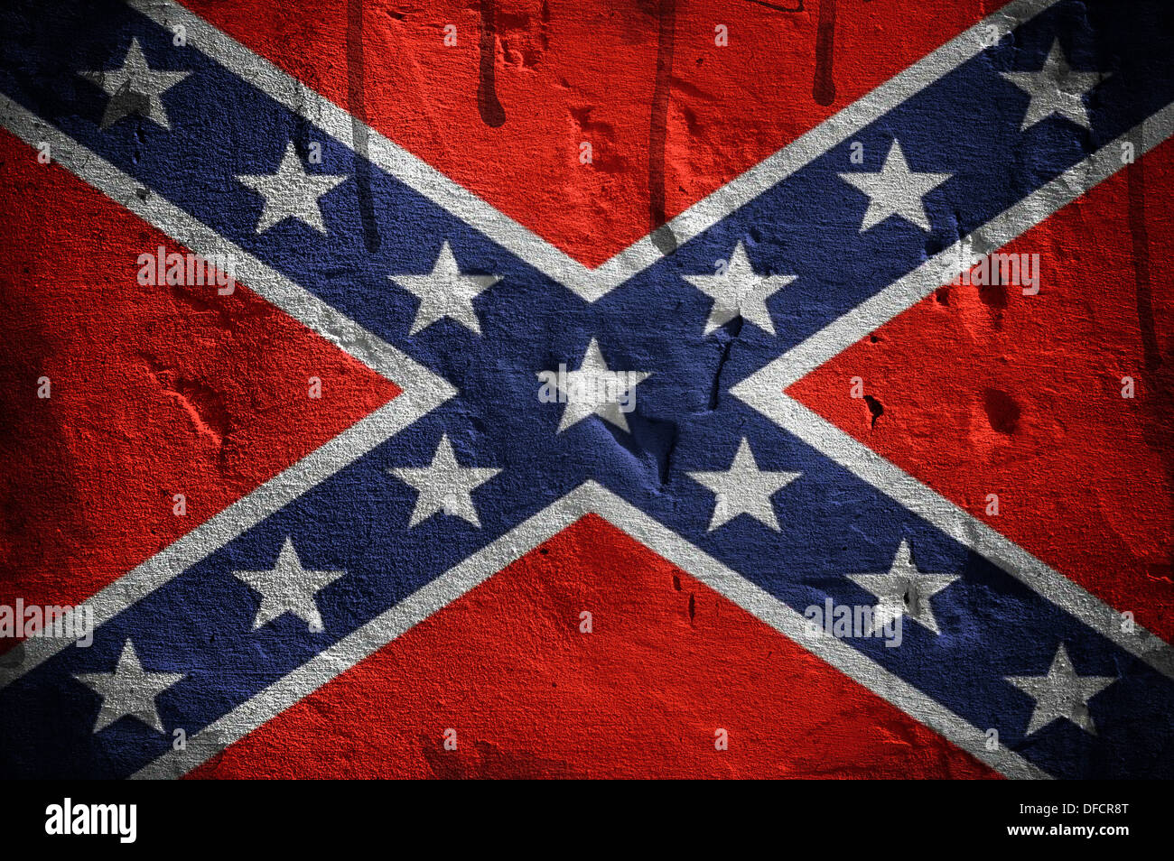 Bandiera confederate sovrapposti con texture grunge Foto Stock