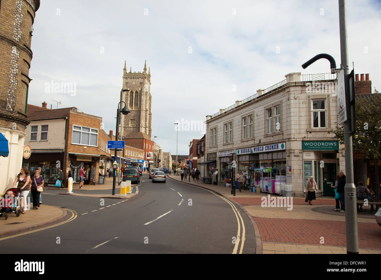 Church Street e Hamilton Road Cromer NORFOLK REGNO UNITO Foto Stock