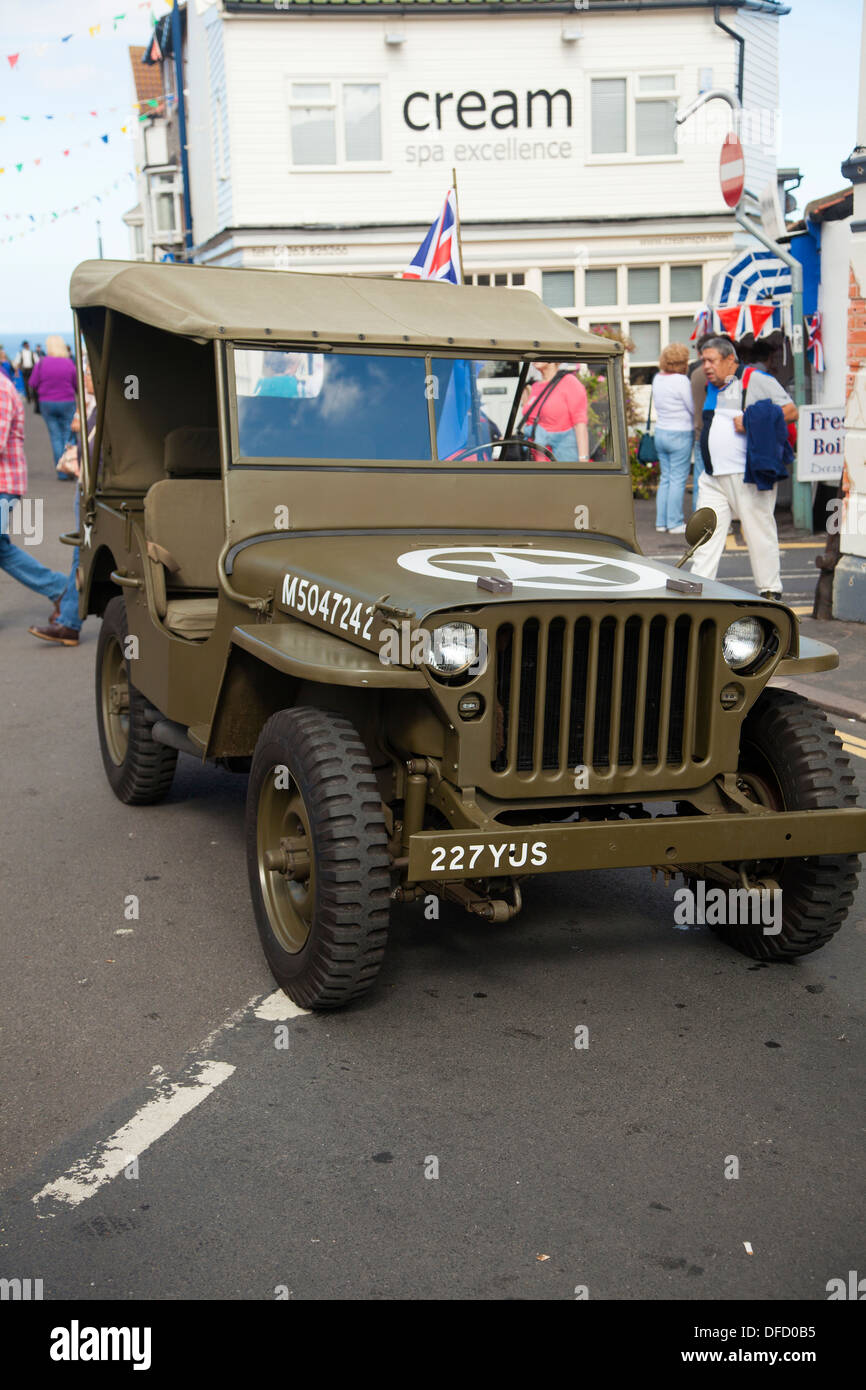 American jeep a Sheringham 1940's weekend festival Foto Stock