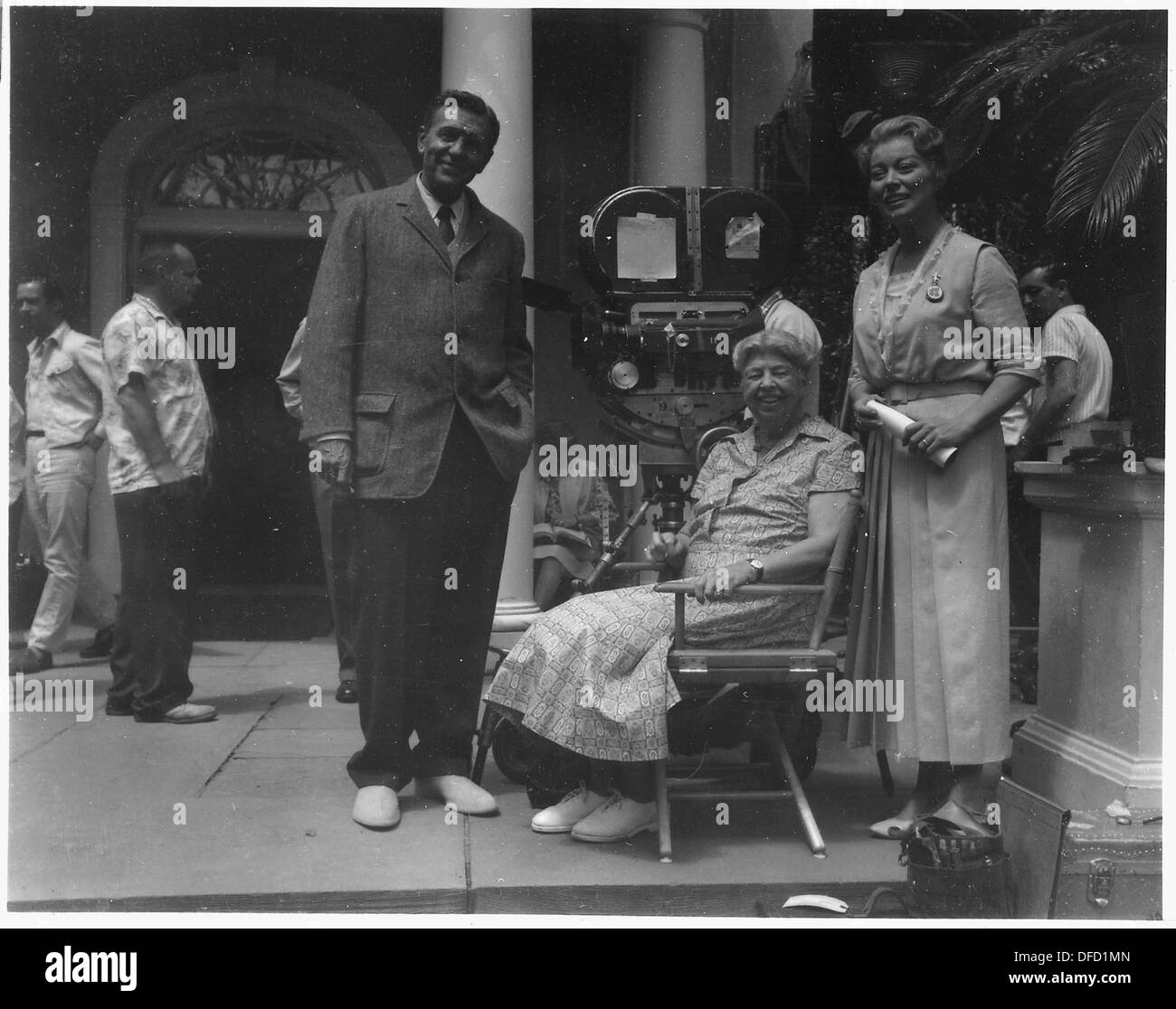 Eleanor Roosevelt, Ralph Bellamy e Greer Garson (riprese Sunrise a Campobello) in Hyde Park 196048 Foto Stock