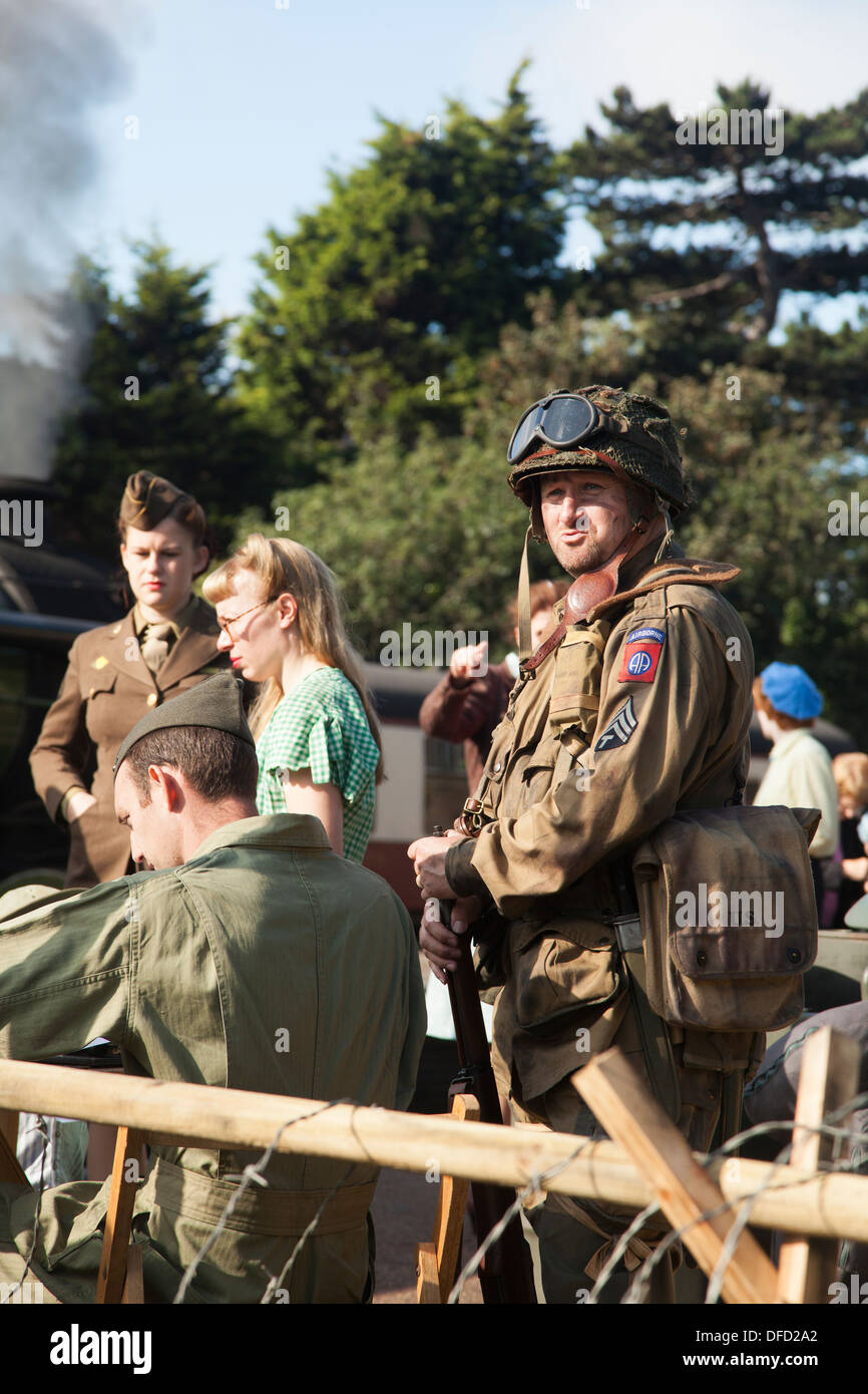 Soldati americani costumi a Sheringham 1940's weekend Foto Stock