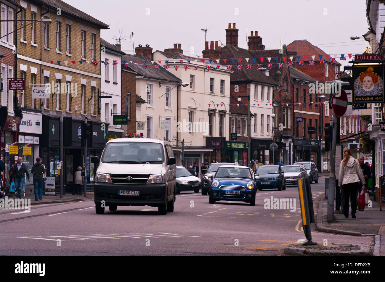 Farnham centro negozi Surrey in Inghilterra REGNO UNITO Foto Stock