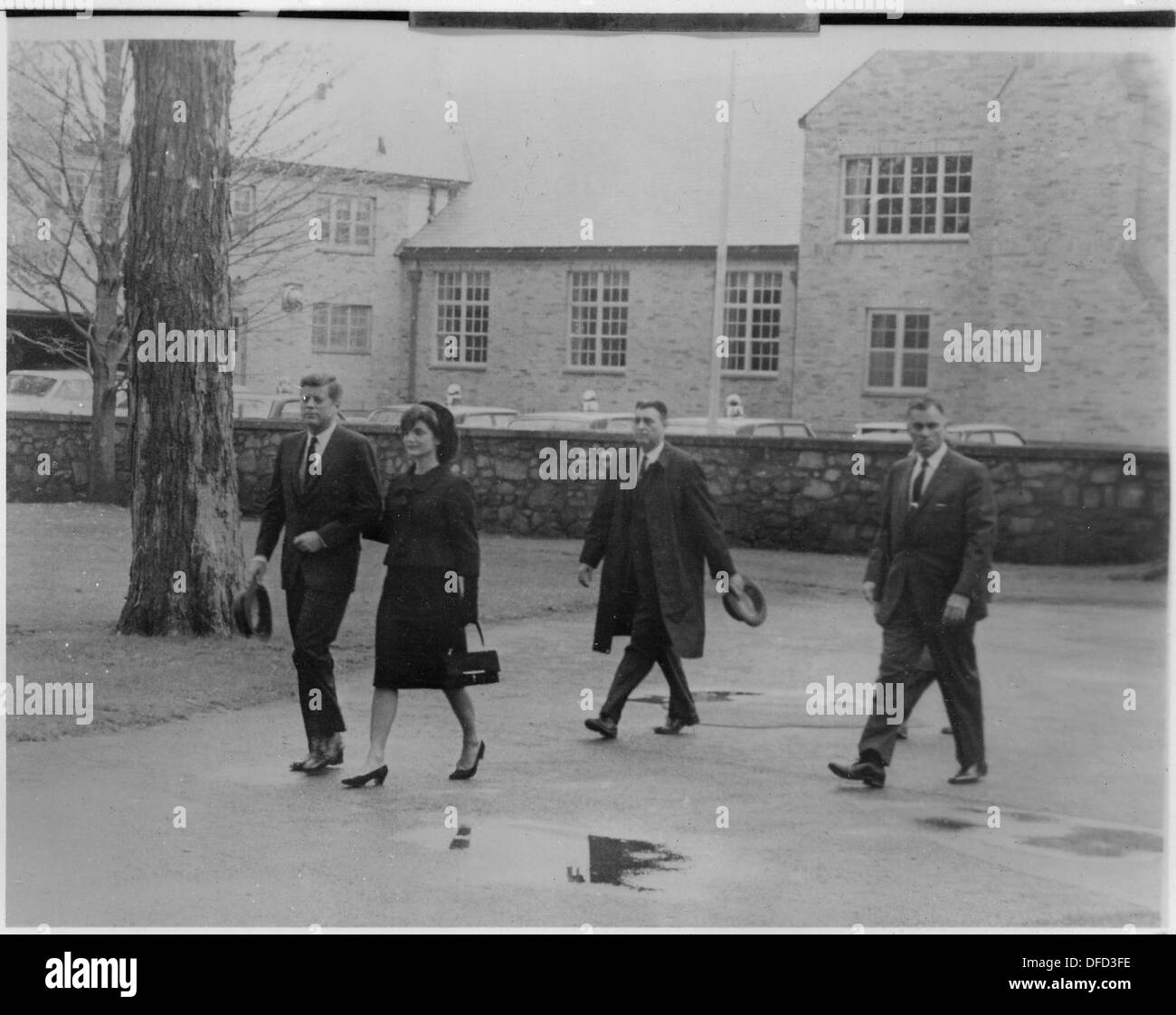 Eleanor Roosevelt funerale, John F. Kennedy e la Sig.ra Kennedy in Hyde Park 196159 Foto Stock