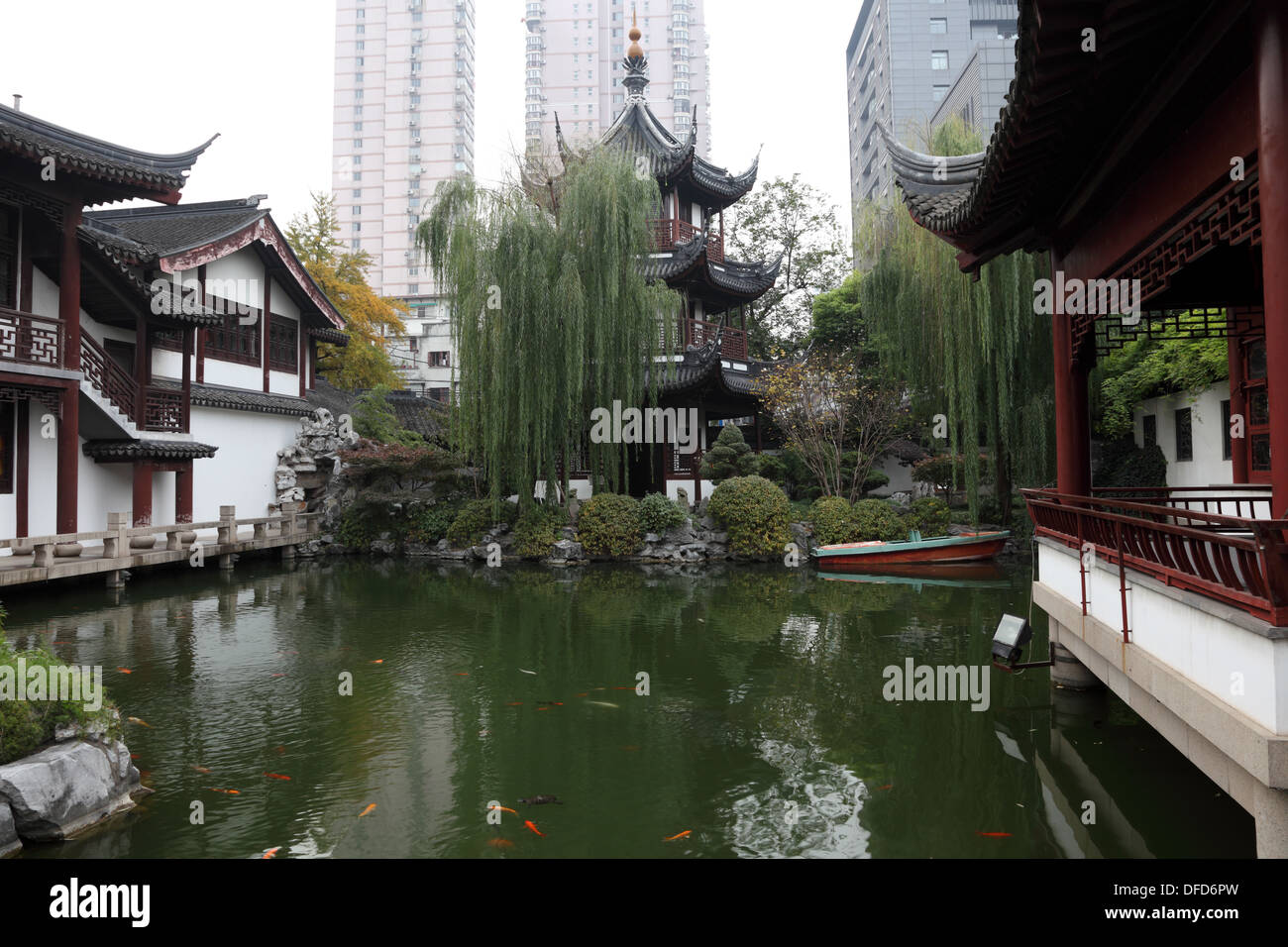 Wen Miao tempio confuciano a Shanghai in Cina Foto Stock