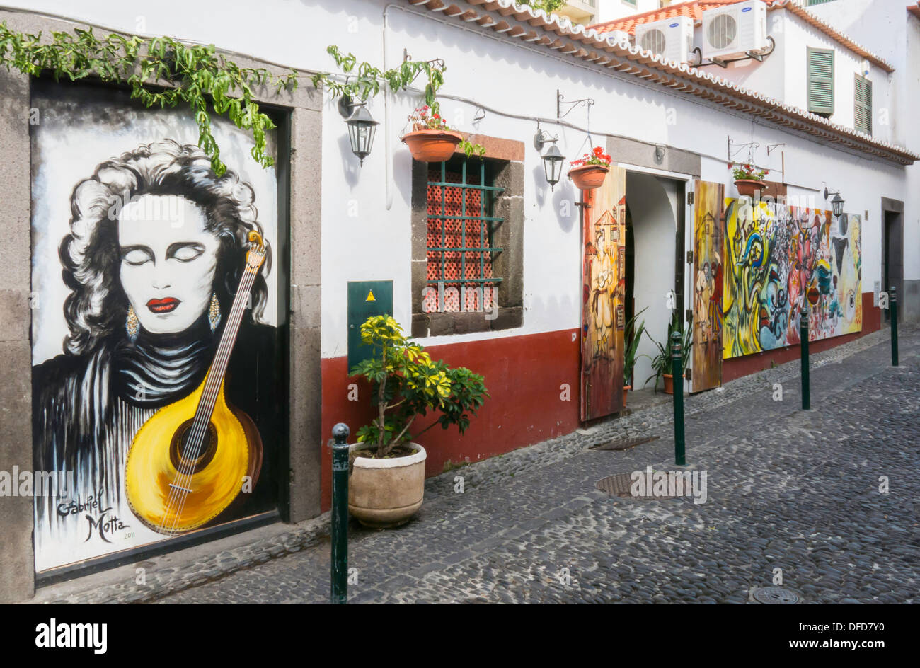 Arte di strada Funchal Madeira Foto Stock