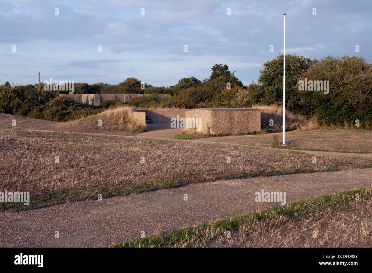 Sinah sito pistola, Hayling Island, Hampshire, Regno Unito Foto Stock