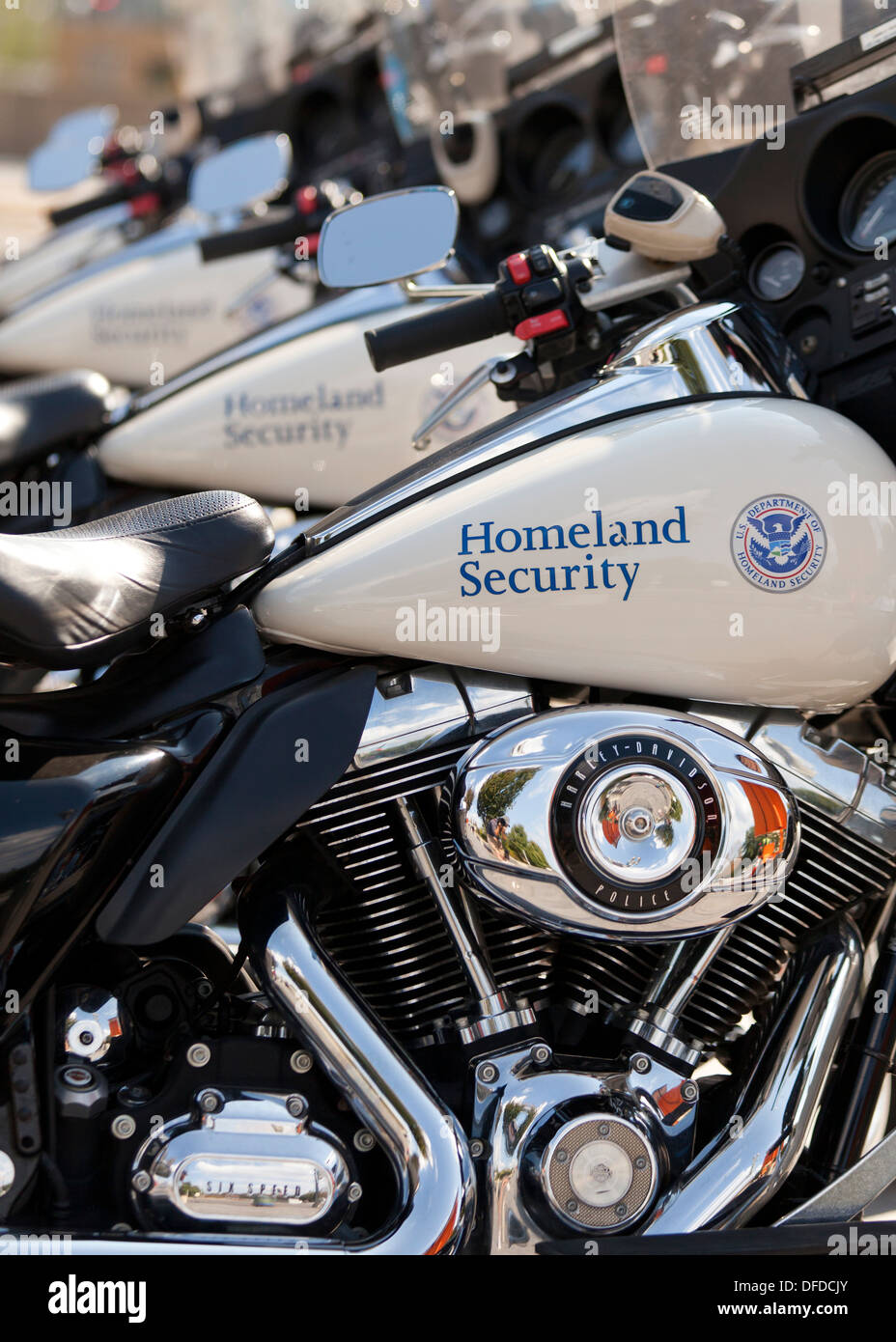 Ci parcheggiata Homeland Security polizia motocicli - Washington DC, Stati Uniti d'America Foto Stock