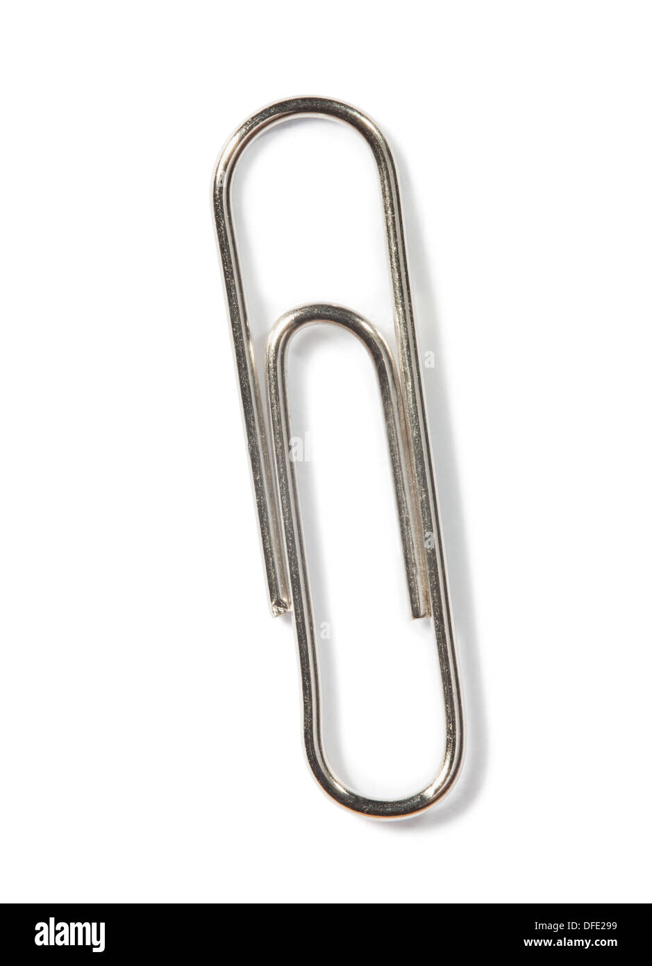 Clip di carta uno su sfondo bianco con il percorso Foto Stock