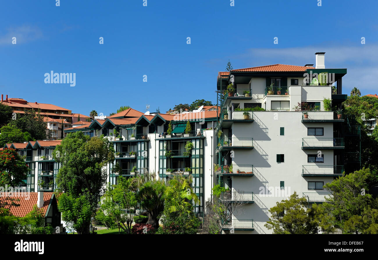 Funchal Madeira. City center apartment appartamenti complesso Foto Stock