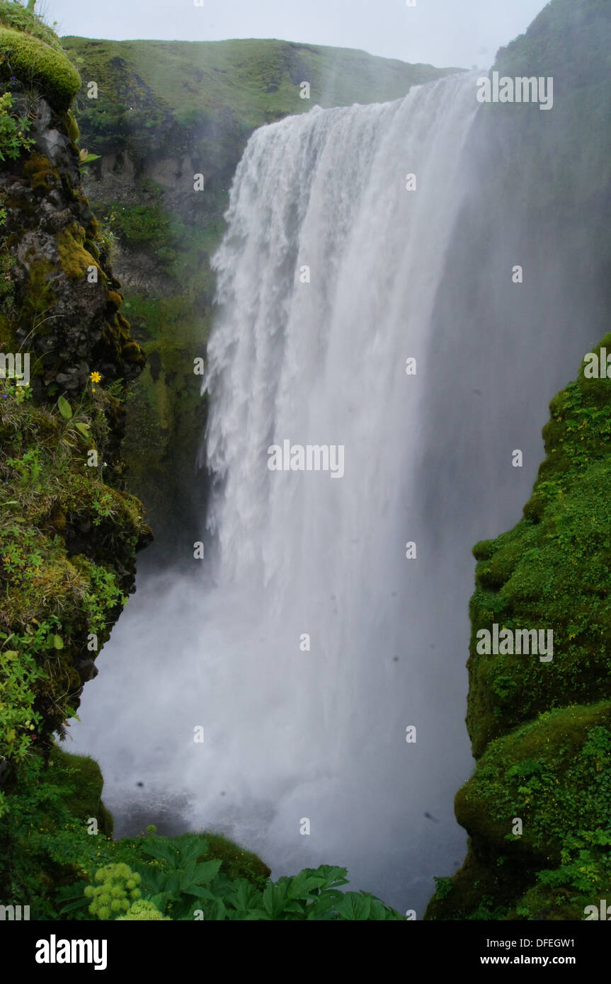 Skogar Falls, Skogar, Islanda Foto Stock