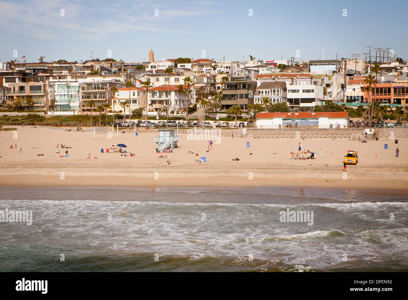 Manhattan Beach in un giorno caldo e soleggiato a Los Angeles, California, Stati Uniti d'America Foto Stock